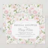 Pink Floral Baby Shower Invitation,  Einladung (Vorne/Hinten)