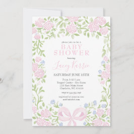 Pink Floral Baby Shower Invitation,  Einladung
