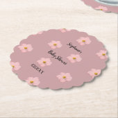 Pink Floral Baby Shower Petunia Muster Künstlerisc Untersetzer (angewinkelt)