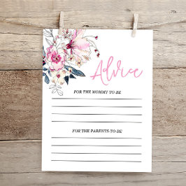 Pink Floral Baby Showkarte