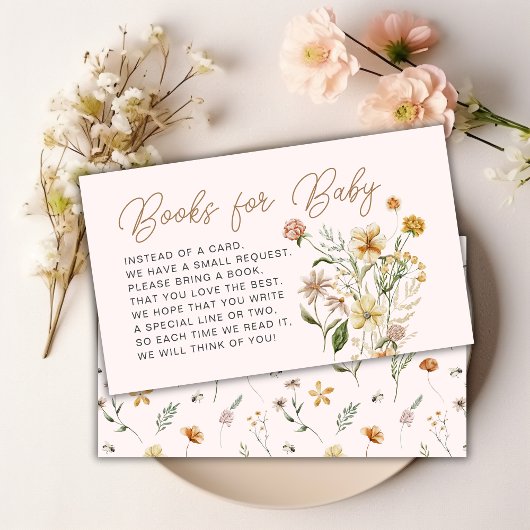 Pink Floral Baby Showkarte Begleitkarte