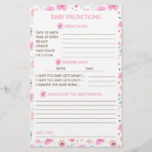 Pink Floral Baby Vorhersagen und Ratschläge Briefpapier (Vorderseite)