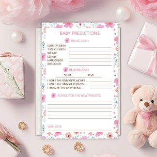 Pink Floral Baby Vorhersagen und Ratschläge Briefpapier