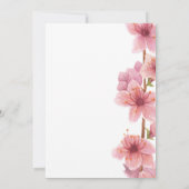 Pink Floral Baby Wiccanony Zeremonie Einladung (Rückseite)