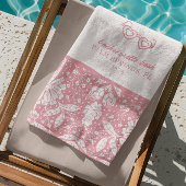 Pink Floral Bachelorette William Morris Pattern Strandtuch