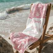 Pink Floral Bachelorette William Morris Pattern Strandtuch