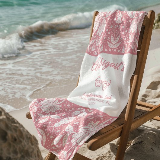Pink Floral Bachelorette William Morris Pattern Strandtuch
