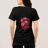 Pink Floral Back Print T-Shirt Tri-Blend Shirt (Rückseite)