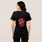 Pink Floral Back Print T-Shirt Tri-Blend Shirt (Rückseite voll)