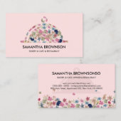 Pink Floral BAKERY & CAFE Eigentümer & RESTAURANT Visitenkarte (Vorne/Hinten)