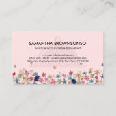 Pink Floral BAKERY & CAFE Eigentümer & RESTAURANT Visitenkarte (Rückseite)