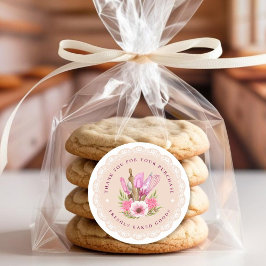 Pink Floral Bakery Sticker
