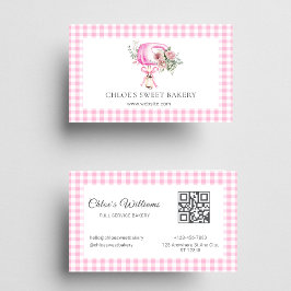 Pink Floral Baking Mixer Business Card Visitenkarte