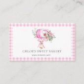Pink Floral Baking Mixer Business Card Visitenkarte (Vorderseite)