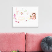 Pink Floral BAUTIZO Taufe Bibel Verse Foto Girl Leinwanddruck (Insitu (Wohnzimmer))