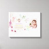 Pink Floral BAUTIZO Taufe Bibel Verse Foto Girl Leinwanddruck (Vorderseite)