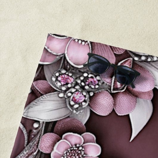 Pink Floral Beach Handtuch (Beispiel)