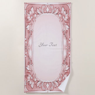 Pink Floral Beach Handtuch