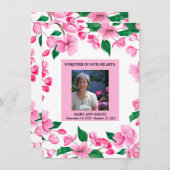 Pink Floral Beileid Danke Karte (Vorne/Hinten)