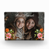 Pink Floral Best Friends Fotoblock (Vorderseite)
