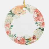 Pink Floral Best Nana jemals Personalisiert Keramik Ornament (Hinten)