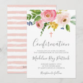 Pink Floral Bestätigung Einladung (Vorne/Hinten)