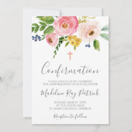Pink Floral Bestätigung Einladung
