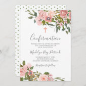 Pink Floral Bestätigung Einladung (Vorne/Hinten)