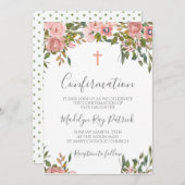 Pink Floral Bestätigung Einladung (Vorne/Hinten)