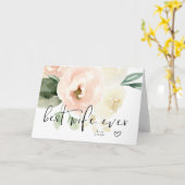 Pink Floral Beste Ehefrau Jubiläum Karte (Gelbe Blume)