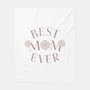 Pink Floral Beste Mama je Fleecedecke