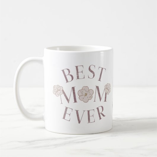 Pink Floral Beste Mama je Kaffeetasse (Links)