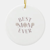 Pink Floral Beste Mama je Keramik Ornament (Vorne)