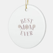 Pink Floral Beste Mama je Keramik Ornament (Links)