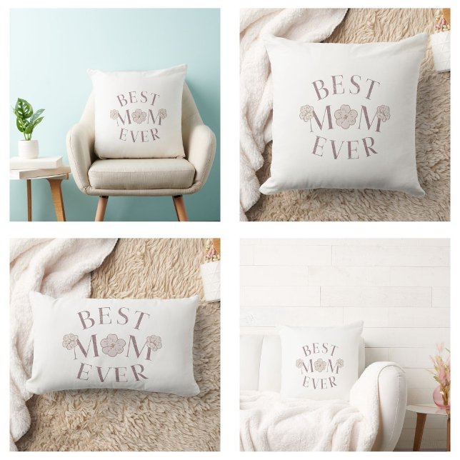 Pink Floral Beste Mama je Lendenkissen (Pink Floral Best Mom Ever Pillows)