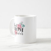 Pink Floral Beste Mama je Personalisiert Kaffeetasse (Vorderseite Links)