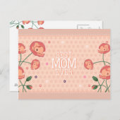Pink Floral Beste Mama je Postkarte (Vorne/Hinten)