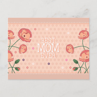 Pink Floral Beste Mama je Postkarte