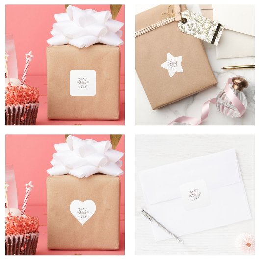 Pink Floral Beste Mama je Quadratischer Aufkleber