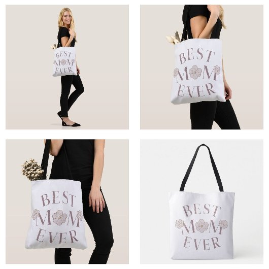 Pink Floral Beste Mama je Tasche