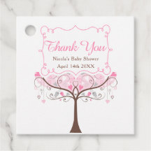 Pink Floral Bird Baby Dusche Danke