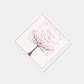 Pink Floral Bird Baby Shower Serviette (Ecke)