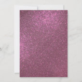 Pink Floral Blätter Aquarell Glitzer Abschluss Einladung (Rückseite)