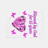 PINK FLORAL BLESSED VON GOTT FÜR 85 JAHRE FLEECEDECKE (Vorderseite (Horizontal))