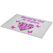 PINK FLORAL BLESSED VON GOTT FÜR 85 JAHRE SCHNEIDEBRETT (Ecke)