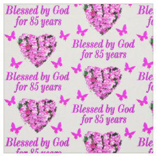PINK FLORAL BLESSED VON GOTT FÜR 85 JAHRE STOFF