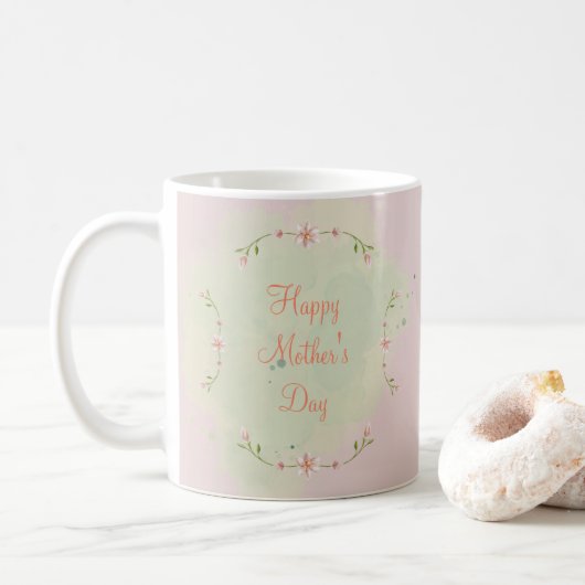 PINK FLORAL BLISS MOTHER KAFFEETASSE (Mit Donut)