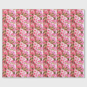 Pink Floral Bloom Pattern – Soft Botanical Design Geschenkpapier (Flach)