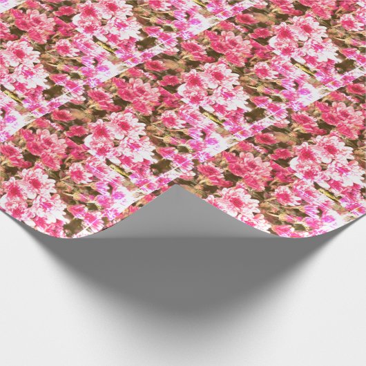Pink Floral Bloom Pattern – Soft Botanical Design Geschenkpapier (Ecke)