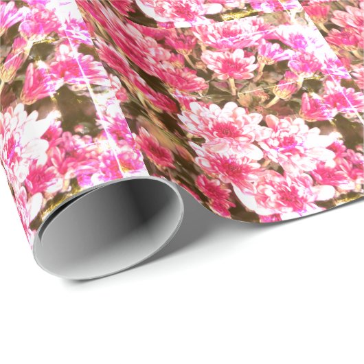 Pink Floral Bloom Pattern – Soft Botanical Design Geschenkpapier (Rolleneckpunkt)